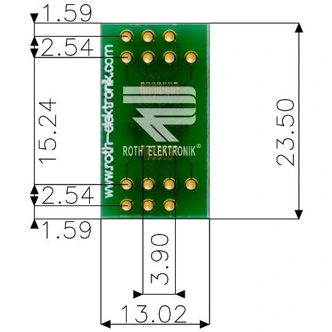 לוח מתאם לרכיבי SSOP-14 ~ DIP - SMD ROTH ELEKTRONIK