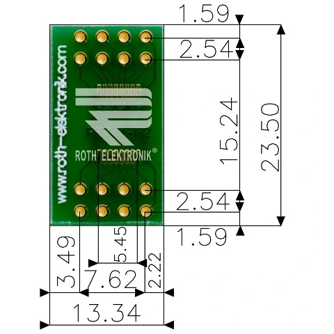 לוח מתאם לרכיבי SSOP-16 ~ DIP - SMD ROTH ELEKTRONIK