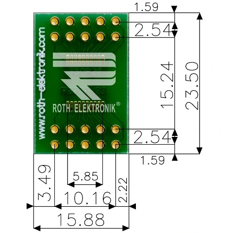 לוח מתאם לרכיבי SSOP-20 ~ DIP - SMD ROTH ELEKTRONIK