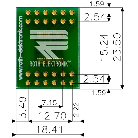 לוח מתאם לרכיבי SSOP-24 ~ DIP - SMD ROTH ELEKTRONIK