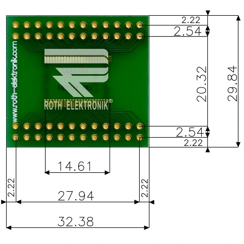 לוח מתאם לרכיבי SSOP-48 ~ DIP - SMD ROTH ELEKTRONIK