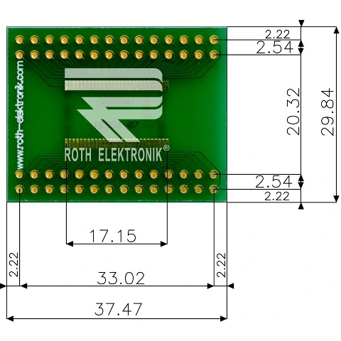 לוח מתאם לרכיבי SSOP-56 ~ DIP - SMD ROTH ELEKTRONIK