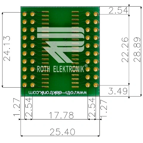 לוח מתאם לרכיבי SOJ-40 ~ DIP - SMD ROTH ELEKTRONIK