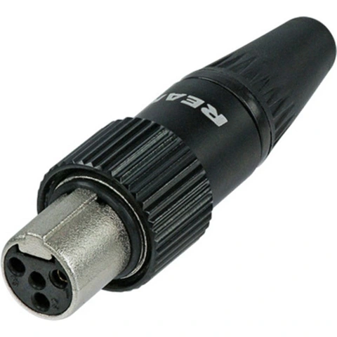 מחבר MINI XLR עם הברגה - נקבה להלחמה לכבל - 4 מגעים REAN