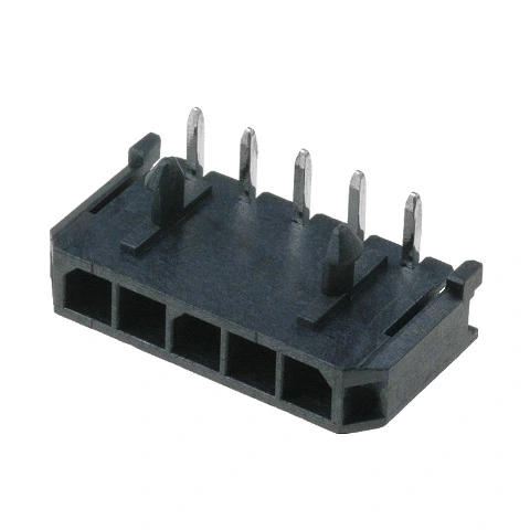 מחבר MOLEX להלחמה למעגל מודפס - סדרת MICRO-FIT - זכר 2 מגעים MOLEX