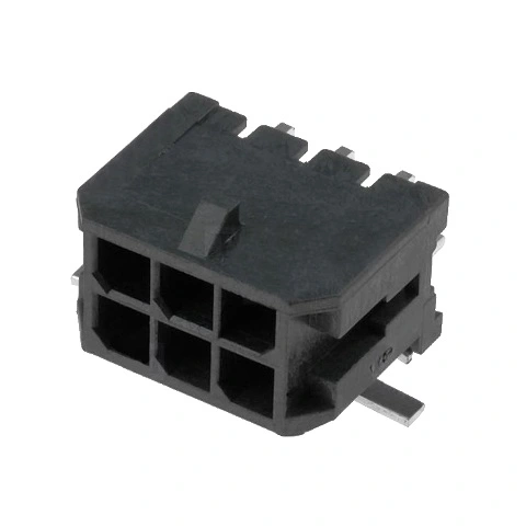 מחבר MOLEX להלחמה למעגל מודפס - סדרת MICRO-FIT - זכר 2 מגעים MOLEX