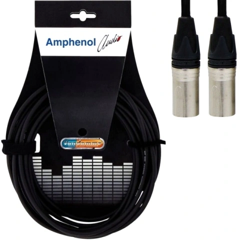 כבל הגברה מקצועי - XLR (M) ~ XLR (M) - 0.25M AMPHENOL AUDIO