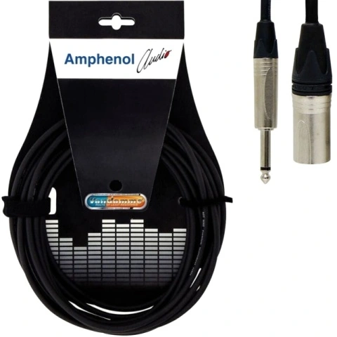 כבל הגברה מקצועי - XLR (M) ~ PL (M) - 0.5M AMPHENOL AUDIO