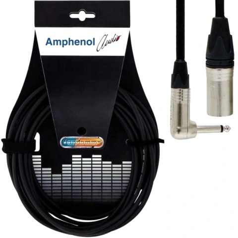 כבל הגברה מקצועי - XLR (M) ~ PL (M-R/A) - 0.25M AMPHENOL AUDIO