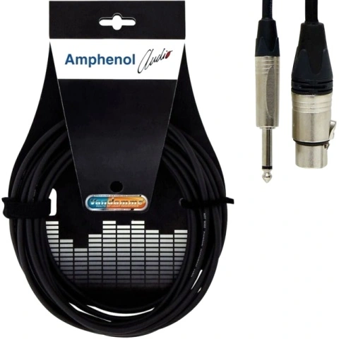 כבל הגברה מקצועי - XLR (F) ~ PL (M) - 0.25M AMPHENOL AUDIO