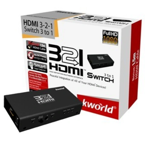 ממתג HDMI אוטומטי עם שלט 3:1 KWORLD