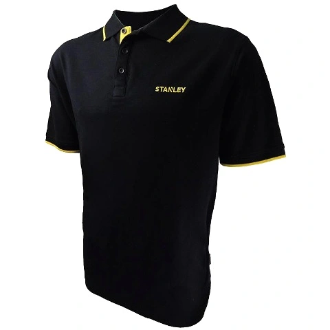 חולצת עבודה - פולו שרוול קצר - צבע שחור - מידה M STANLEY