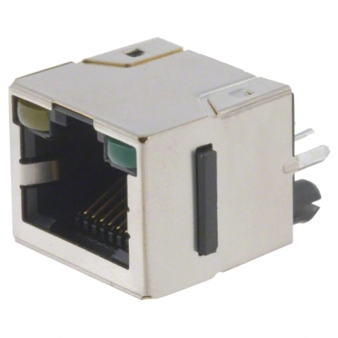 מחבר מסוכך RJ45 - נקבה למעגל מודפס - RJHSE-3381 - CAT5E AMPHENOL