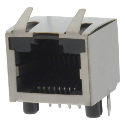 מחבר מסוכך RJ45 - נקבה למעגל מודפס - RJHSE-5380 - CAT5E AMPHENOL