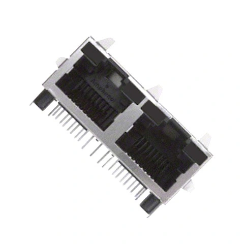 מחבר מסוכך RJ45 - נקבה למעגל מודפס - RJHSE-5380-02 - CAT5E AMPHENOL