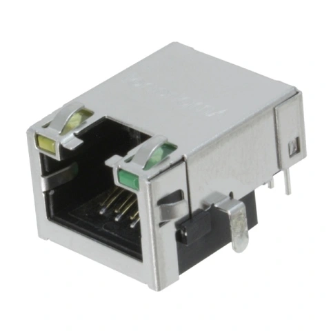 מחבר מסוכך RJ45 - נקבה למעגל מודפס - RJE72-188-1411 - CAT5E AMPHENOL