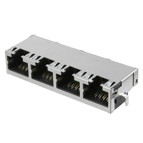 מחבר מסוכך RJ45 - נקבה למעגל מודפס - RJE72-488-1401 - CAT5E AMPHENOL