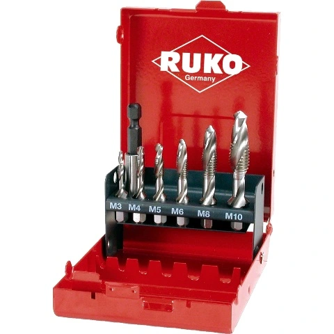 סט 6 מברזי מכונה קודחים - RUKO 270020 - COMBINED MACHINE TAP RUKO