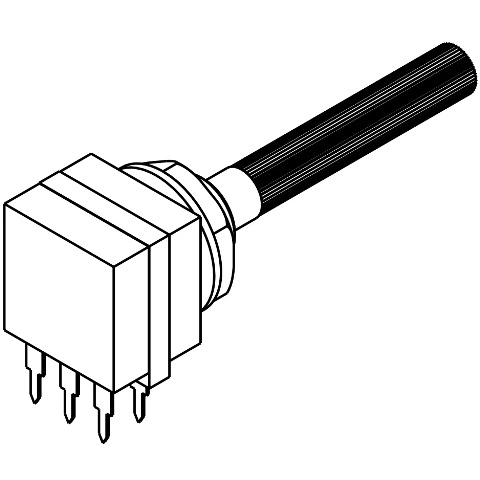 פוטנציומטר חד סיבובי לינארי עם מפסק - TYCO CP16 - 4.7K TE CONNECTIVITY