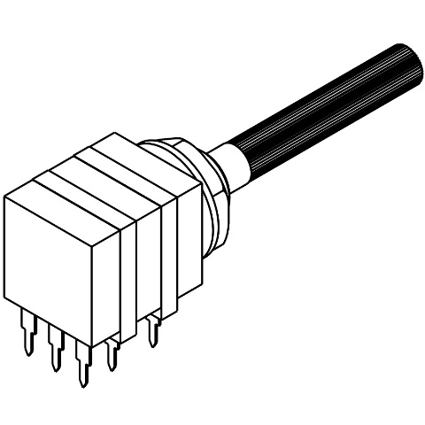 פוטנציומטר חד סיבובי לינארי כפול - TYCO CP16 - 10K TE CONNECTIVITY