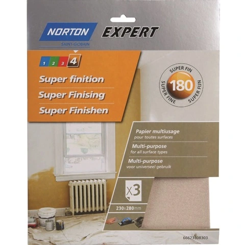 חבילת ניירות זכוכית - SUPER FINE DUTY NORTON ABRASIVES