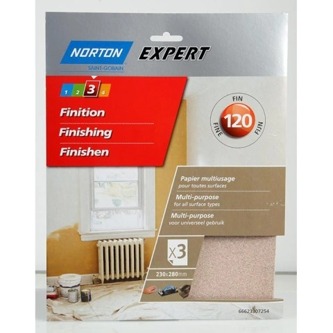 חבילת ניירות זכוכית - FINE DUTY NORTON ABRASIVES