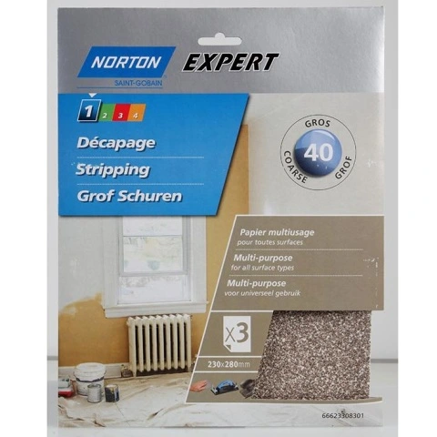 חבילת ניירות זכוכית - HEAVY DUTY NORTON ABRASIVES