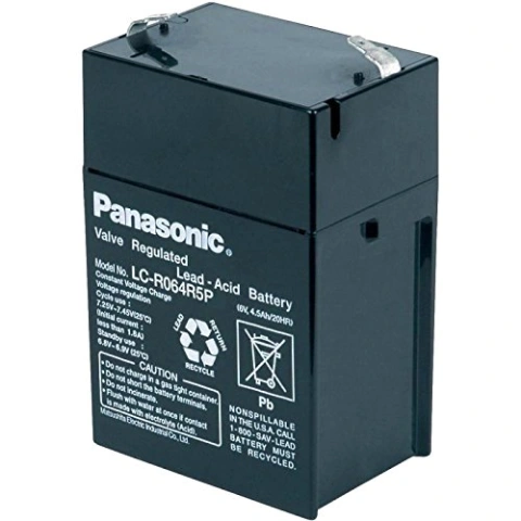 מצבר עופרת נטען - PANASONIC 6V 4.5AH PANASONIC