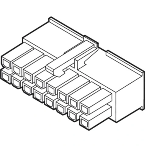 מחבר MOLEX ללחיצה לכבל - סדרת MINI-FIT JR - נקבה 2 מגעים MULTICOMP