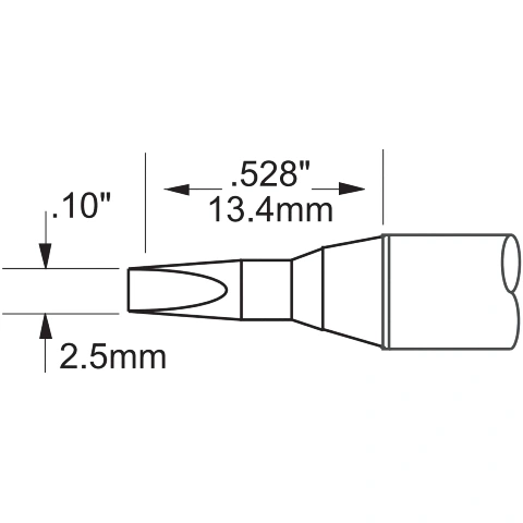 ראש לידית מלחם - METCAL SFV-CH25A - CHISEL 2.5MM METCAL