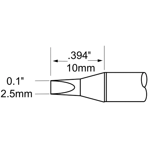 ראש לידית מלחם - METCAL SFP-CH25 - CHISEL 2.5MM METCAL