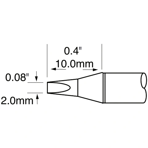 ראש לידית מלחם - METCAL SCP-CH20 - CHISEL 2MM METCAL