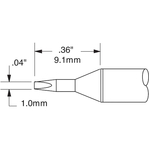 ראש לידית מלחם - METCAL SSC-771A - CHISEL 1MM METCAL