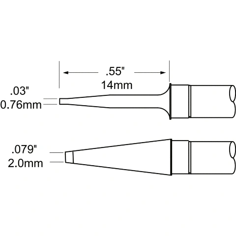 ראש לידית מלחם - METCAL TFP-BLP2 - BLADE 2MM METCAL