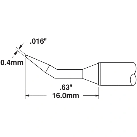 ראש לידית מלחם - METCAL STTC-040 - CONICAL 0.4MM METCAL