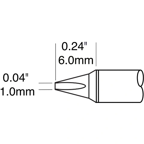 ראש לידית מלחם - METCAL STTC-125P - CHISEL 1MM METCAL