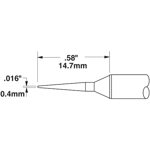 ראש לידית מלחם - METCAL STTC-145 - CONICAL 0.4MM METCAL