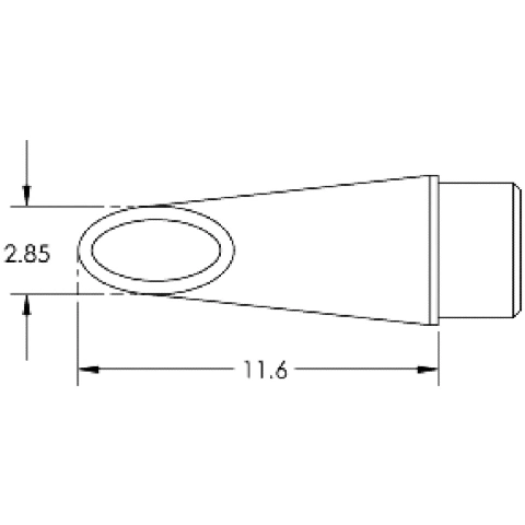 ראש לידית מלחם - METCAL SMTC-0186 - HOOF 2.85MM METCAL