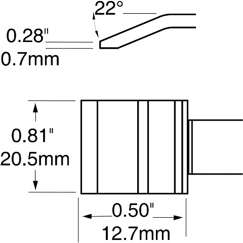 ראש לידית מלחם - METCAL PTTC-706 - BLADE 20.5MM METCAL