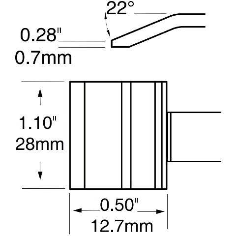 ראש לידית מלחם - METCAL PTTC-707 - BLADE 28MM METCAL