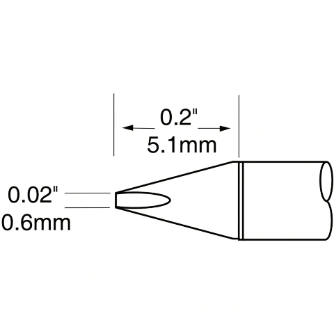 ראש לידית מלחם - METCAL UFTC-7CH06 - CHISEL 0.6MM METCAL