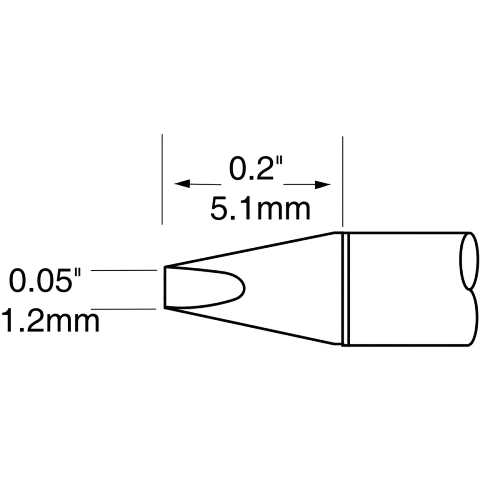 ראש לידית מלחם - METCAL UFTC-7CH12 - CHISEL 1.2MM METCAL