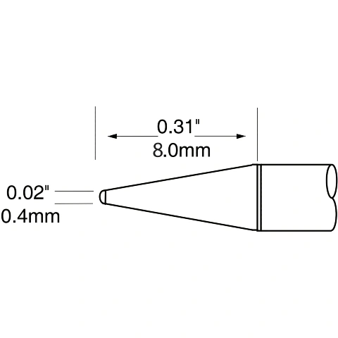 ראש לידית מלחם - METCAL UFTC-7CNL04 - CONICAL 0.4MM METCAL