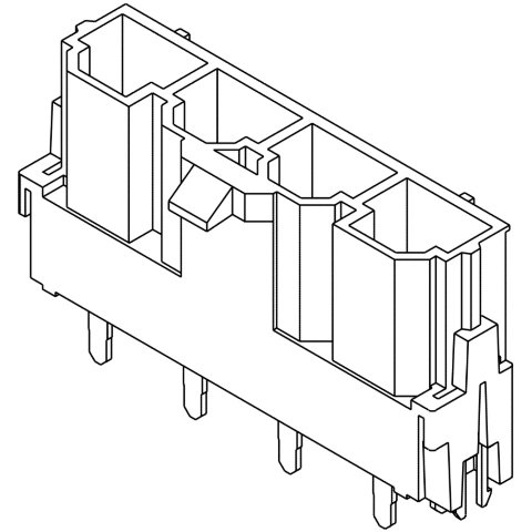 מחבר MOLEX למעגל מודפס - סדרת MINI FIT SR - זכר 2 מגעים MOLEX