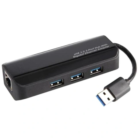 מפצל USB 3.0 אקטיבי עם 3 יציאות + יציאת RJ45 PRO-SIGNAL