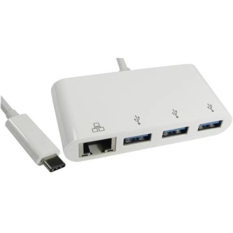 מפצל USB 3.0 פאסיבי עם 3 יציאות + יציאת RJ45 - כניסה USB C PRO-SIGNAL