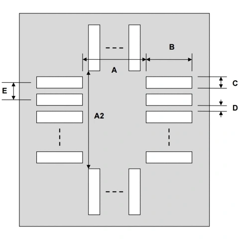 שבלונת הלחמה לרכיבים QFP-44 , 0.8MM PITCH - SMD PROTO ADVANTAGE