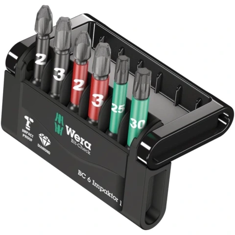 סט ביטים מקצועי - 6 יחידות - WERA MINI CHECK IMP DC 50 WERA