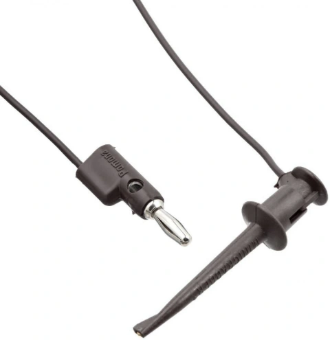 כבל בדיקה שחור - POMONA 3782 , HOOK ~ 4MM PLUG , 1.2M POMONA