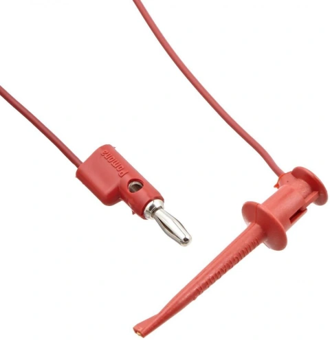 כבל בדיקה אדום - POMONA 3782 , HOOK ~ 4MM PLUG , 1.5M POMONA